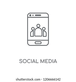 Social media linear icon. Social media concept stroke symbol design. Thin graphic elements vector illustration, outline pattern on a white background, eps 10.
