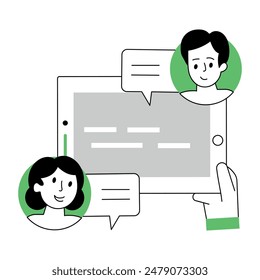 Social Media Linear Mini Illustrations