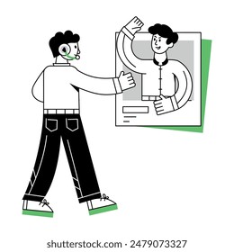 Social Media Linear Mini Illustrations