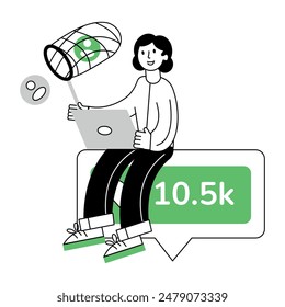 Social Media Linear Mini Illustrations