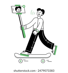 Social Media Linear Mini Illustrations