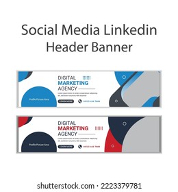 social Media LinkedIn banner images Template, Editable custom design.
