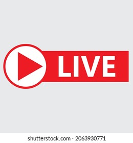 Social media live badge-Live style sticker-Red live buttons on a white background-Live symbol-badge-TV or online broadcasting