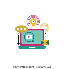 Social media live streaming concept vector