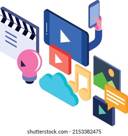 social media live streaming illustration vector design 