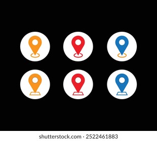 Social media Location icon vector set