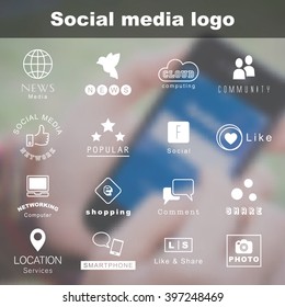 social media logo with blurred vector background