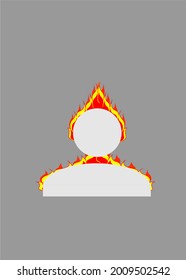 Social media logo fire human on gray background