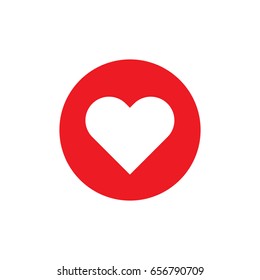 Social Media Love Reaction. Flat Design. Heart