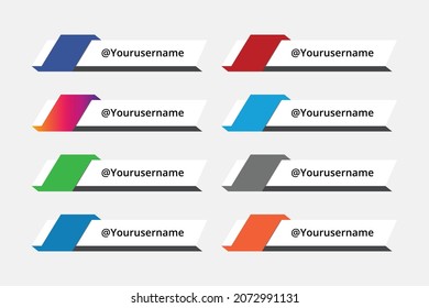 Social Media Lower Third Collection Template Stock Vector (Royalty Free