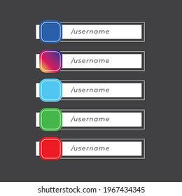 Social Media Lower Third Set Collection Vector Design