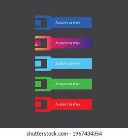 Social Media Lower Third Set Collection Vector Design