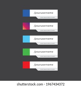 Social Media Lower Third Set Collection Vector Design