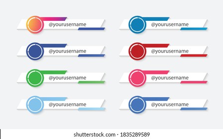 colección de conjuntos de signos de menor tercer signo en medios sociales