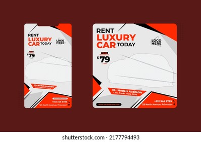 Social Media Luxury Car For Rent Template Post And Story