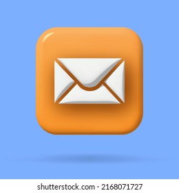 social media mail icon. 3d vector cartoon illustration. speech bubble