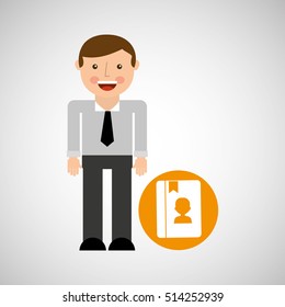 social media man concept contact vector illustration eps 10