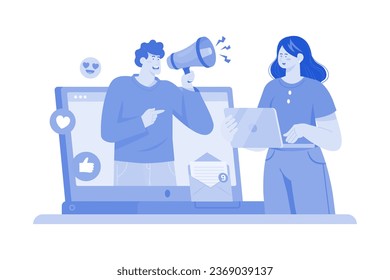 Social media manager creating marketing plan.