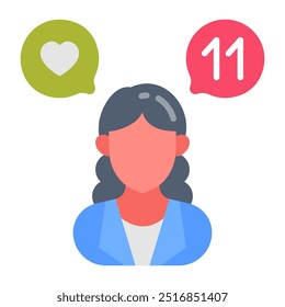 Social Media Manager Flat Icons, Vector illustration