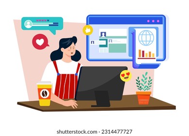 Social media manager responding to customer inquiries and complaints on social media channels.