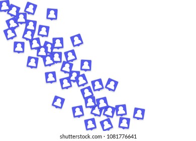Social media marketing background. Blog design.  Social networks. Follow and Share Social Media Icons Background for App, Application, Marketing, Smm, Ceo, Web, Internet, Analytics, Business.