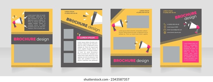 Social media marketing blank brochure layout design. Promo service. Vertical poster template set with empty copy space for text. Premade corporate reports collection. Editable flyer paper pages