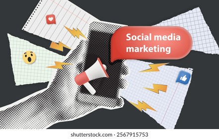 Social media marketing. Blank Social media post concept Social Media Influencing and Marketing.