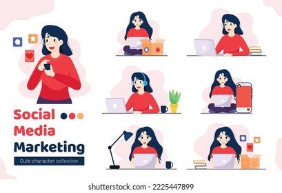 Social media marketing character set