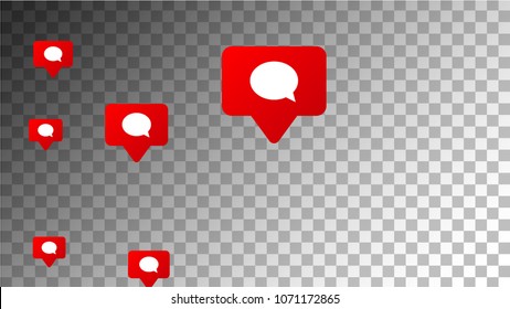 Social Media Marketing. Comment Icons.
 Rating Scale Elements of Design for Marketing, Internet, App, SMM, CEO 

 Concept for Social Media Design.
 Notifications with Comment. Vector.
