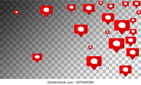 Social Media Marketing. Comment Icons.
 Rating Scale Elements of Design for Marketing, Internet, App, SMM, CEO. Concept for Social Media Design.
 Notifications with Message. Vector.
