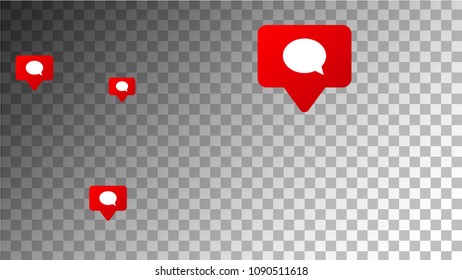 Social Media Marketing. Comment Icons.
 Rating Scale Elements of Design for Web, Advertisement, Promotion, Marketing, Concept for Social Media Design.
 Notifications with Comment. Vector.
