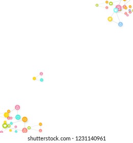 Social media marketing, Communication networking concept. Random icons social media services tags linked on white background. Comment, friend, like, share, target, message. Vector Internet concept.