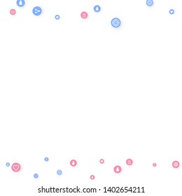 Social media marketing, Communication networking concept. Random icons social media services tags linked on white background. Comment, friend, like, share, target, message. Vector Internet concept.