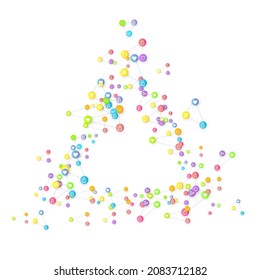 Social media marketing, Communication networking concept. Random icons social media services tags linked on white background. Comment, friend, like, share, target, message. Vector Internet concept.