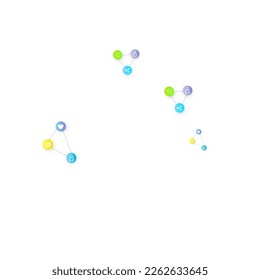 Social media marketing, Communication networking concept. Random icons social media services tags linked on white background. Comment, friend, like, share, target, message. Vector Internet concept.
