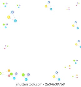 Social media marketing, Communication networking concept. Random icons social media services tags linked on white background. Comment, friend, like, share, target, message. Vector Internet concept.