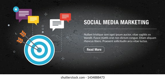 Social media marketing concept banner internet with icons in vector. Web banner template for website, banner internet for mobile design and social media.Business and communication layout with icons.