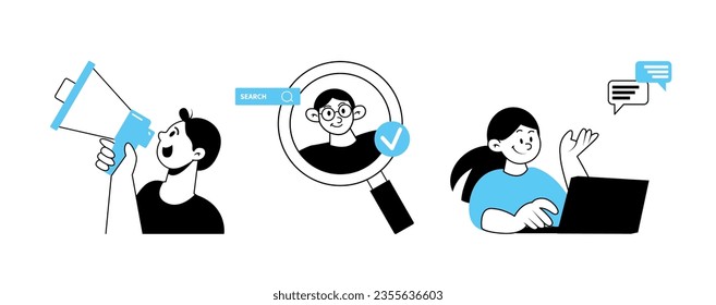 Social media marketing, customer retention and target audience concept
