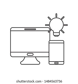 social media marketing with desktop computer