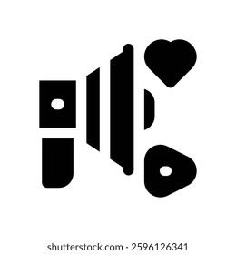 social media marketing glyph icon. Strong and solid vector icon for websites, mobile interfaces, presentations, and visual branding. High quality and easy to edit.