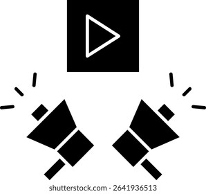 Social Media Marketing Glyph Vector Icon Design