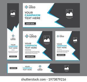 Social Media Marketing And Google Ads Banner Set Layout Design.