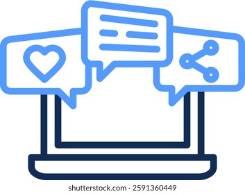 Social Media Marketing Icon Line Color Vector Illustration