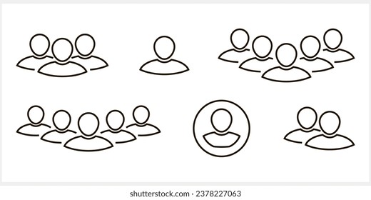 Social media marketing icon People network clipart Sketch Vector stock illustration EPS 10