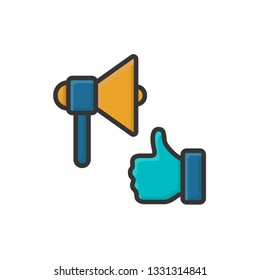 social media marketing icon vector design filled outline style