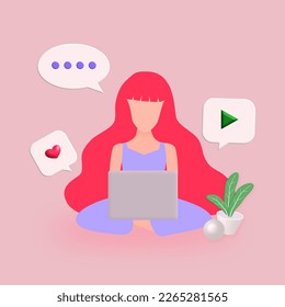 Social media marketing. Influencer marketing, social media or network promotion, SMM banner, landing page, flyer. 3D Web Vector Illustrations.