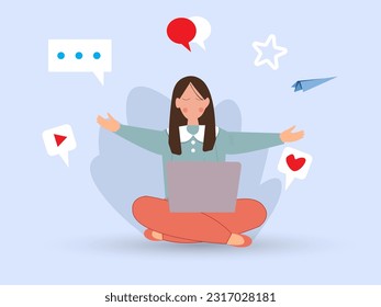 Social media marketing. Influencer marketing, social media or network promotion, SMM banner, landing page. Vector Illustrations.