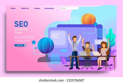 Social media marketing landing page template. Modern flat design concept of web page design for website and mobile website. Vector illustration