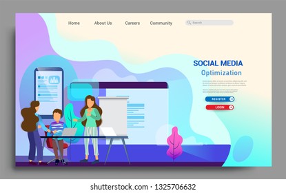 Flat Design Web Page Template Teamwork Stock Vector (Royalty Free Flat Design Web Page Template Teamwork Stock Vector (Royalty Free