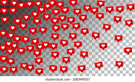 Social Media Marketing. Likes Icons.
 Rating Scale Elements of Design for Marketing, Internet, App, SMM, CEO 

 Concept for Social Media Design.
 Notifications with Likes. Vector illustration.
